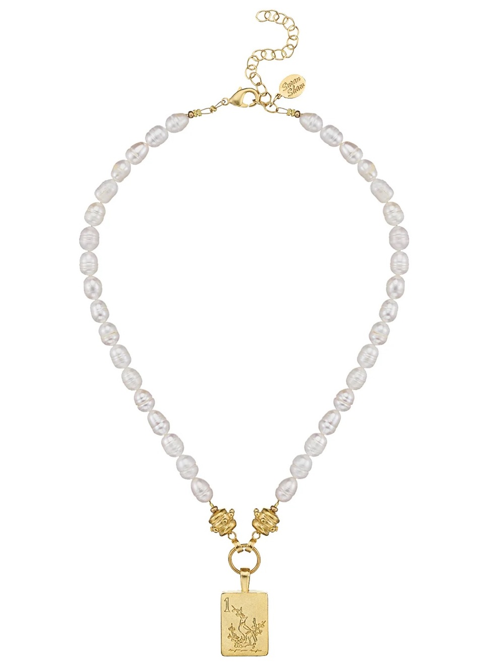 Gold-Plated Pendant Freshwater Pearl Necklace Bird Bam